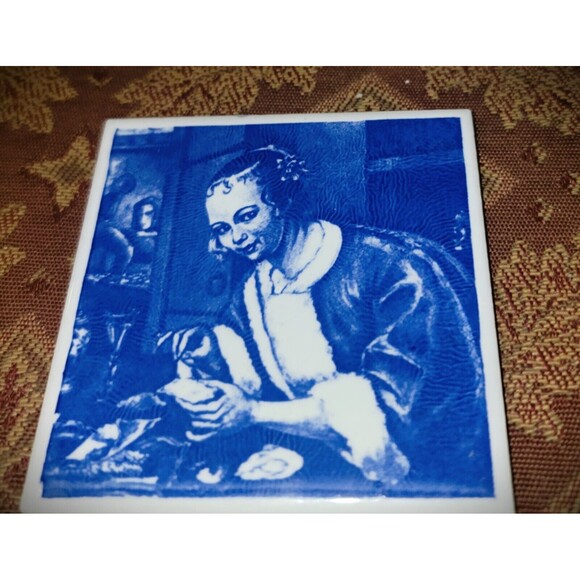 Delft Blue Tiles Three Dutch Master Artists Jan Steen, P. Rubens, Gerrit Dou VTG - Picture 16 of 16